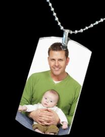MEDIUM TO LARGE DOG TAG WITH COLOUR PENDANT